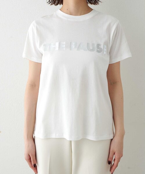 THE PAUSE（ザ ポーズ）の「＜WEB限定＞【THE PAUSE】THE PAUSEメタリックTシャツ（Tシャツ/カットソー・レディース・チャコールグレー/オフホワイト・FREE）」の21枚目の写真