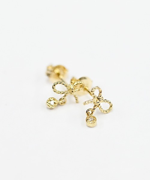 sowi(ソーイ)の「K10YG ダイヤモンド リボンピアス(ピアス(両耳用)・レディース・ゴールド・フリ-)」の7枚目の写真
