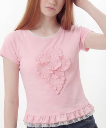 HOOK for girls　立体フリル裾レース半袖トップス (SS)