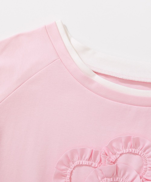 HOOK(フック)の「HOOK for girls 立体フリル裾レース半袖トップス (SS)(Tシャツ/カットソー・レディース・ピンク・FREE)」の9枚目の写真