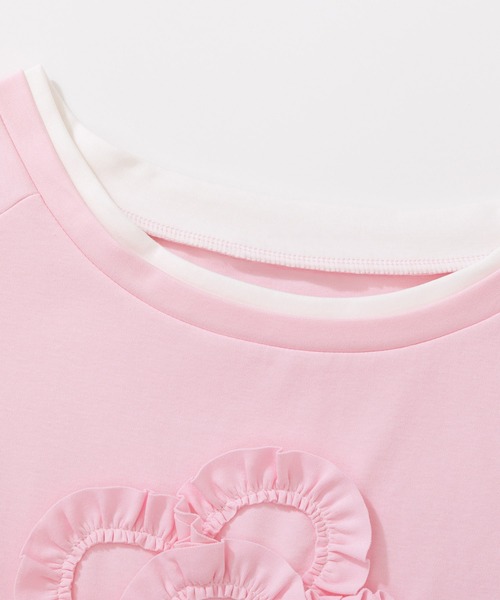 HOOK(フック)の「HOOK for girls 立体フリル裾レース半袖トップス (SS)(Tシャツ/カットソー・レディース・ピンク・FREE)」の10枚目の写真
