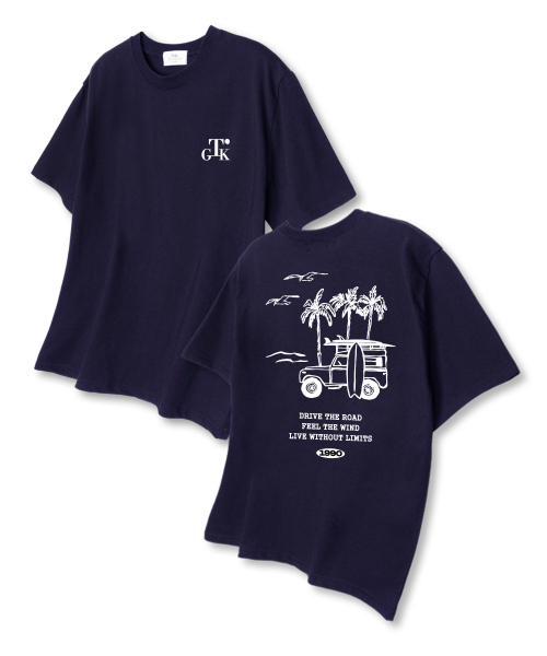 TI.GLAKE(ティーグレイク)の「ドライブザロード オーバーサイズ 半袖Tシャツ ネイビー(Tシャツ/カットソー・メンズ・その他・LARGE/X-LARGE/XX-LARGE)」の1枚目の写真
