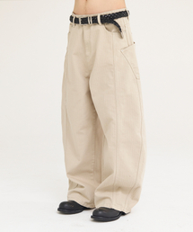 AKECII（アケシ）の「クルードダブルポケットカーブパンツ_ベージュ（その他パンツ）」