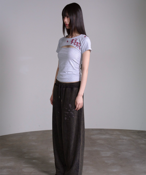 PRENDA(プレンダ)の「CUT OUT STAR STUD TEE GRAY(Tシャツ/カットソー・レディース・その他・F)」の3枚目の写真