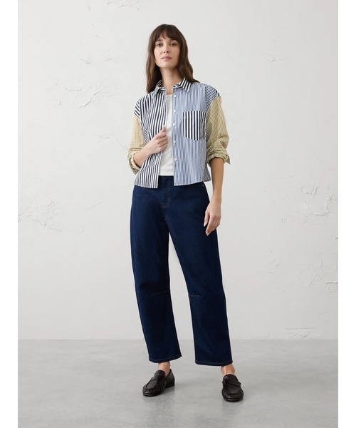 BANANA REPUBLIC FACTORY STORE ミックスストライプ クロップドシャツ