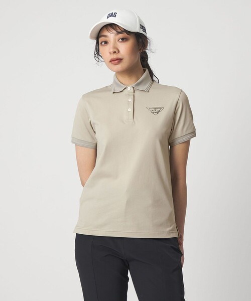 UNITED ARROWS GOLF(ユナイテッドアローズゴルフ)の「ウィメンズ メッシュ ポロシャツ ストレッチ(ビジネスシャツ・レディース・オリーブ/グレー系・S/M/L)」の4枚目の写真