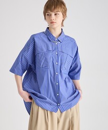 ブロードストライプ柄シャツ