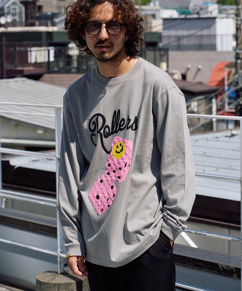 STUD MUFFIN(スタッドマフィン)の「mlt5690- 5.6ozコットン天竺 ROLLERSフォームプリントLS Tシャツ(624-02904)(Tシャツ/カットソー・メンズ・ブラック/アッシュ/チャコールグレー/ホワイト・2/3/4)」の3枚目の写真