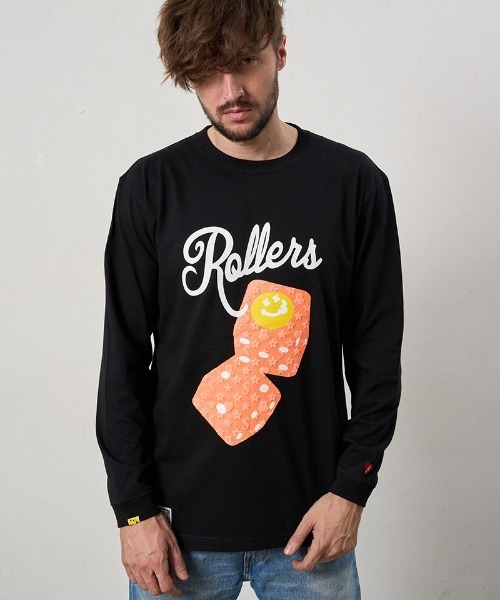 STUD MUFFIN(スタッドマフィン)の「mlt5690- 5.6ozコットン天竺 ROLLERSフォームプリントLS Tシャツ(624-02904)(Tシャツ/カットソー・メンズ・ブラック/アッシュ/チャコールグレー/ホワイト・2/3/4)」の1枚目の写真