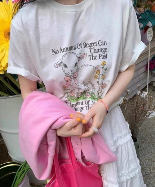 Teem Store(チームストア)の「シープデザイン ロゴTシャツ(Tシャツ/カットソー・レディース・ホワイト・S/M)」の4枚目の写真