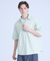 ABAHOUSE（アバハウス）の「ストレッチコットン レギュラーカラー リラックス半袖シャツ   オーバーサイズ（シャツ/ブラウス）」