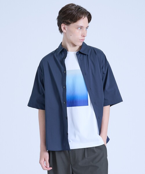 ABAHOUSE（アバハウス）の「ストレッチコットン レギュラーカラー リラックス半袖シャツ / オーバーサイズ（シャツ/ブラウス・メンズ・イエロー系その他/グリーン系その他/ブルー/ネイビー/ホワイト・48/46/44）」の17枚目の写真