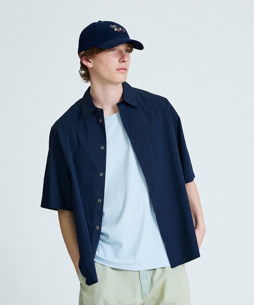 ABAHOUSE（アバハウス）の「ストレッチコットン レギュラーカラー リラックス半袖シャツ / オーバーサイズ（シャツ/ブラウス・メンズ・イエロー系その他/グリーン系その他/ブルー/ネイビー/ホワイト・48/46/44）」の22枚目の写真