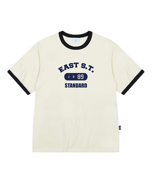 1989STANDARD（1989スタンダード）の「EAST 1989 クールコットンリンガー半袖 (SRSSTD-0253)（Tシャツ/カットソー・メンズ・ブラック/アイボリー/ライトグレー・MEDIUM/LARGE/X-LARGE）」の2枚目の写真