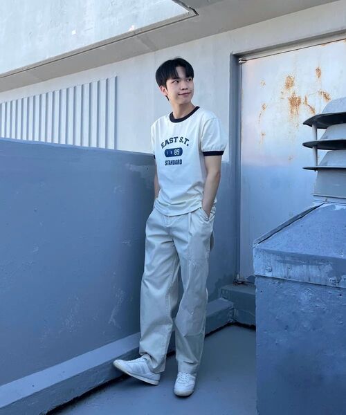 1989STANDARD（1989スタンダード）の「EAST 1989 クールコットンリンガー半袖 (SRSSTD-0253)（Tシャツ/カットソー・メンズ・ブラック/アイボリー/ライトグレー・MEDIUM/LARGE/X-LARGE）」の9枚目の写真