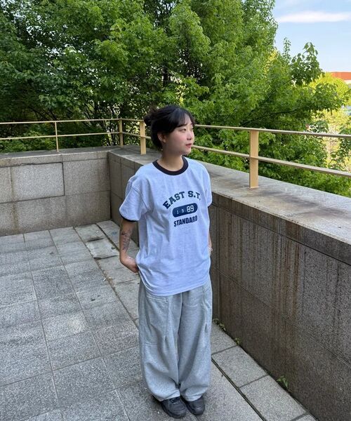 1989STANDARD（1989スタンダード）の「EAST 1989 クールコットンリンガー半袖 (SRSSTD-0253)（Tシャツ/カットソー・メンズ・ブラック/アイボリー/ライトグレー・MEDIUM/LARGE/X-LARGE）」の8枚目の写真