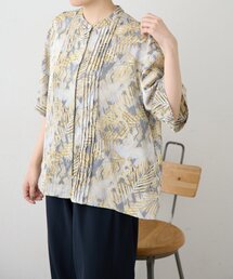 ear PAPILLONNER | 半袖柄ピンタックブラウス【SUM1 STYLE】(シャツ/ブラウス)