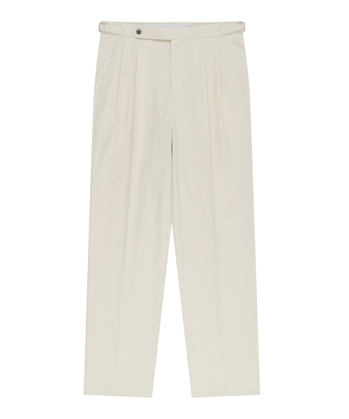 BELLIEF(ベリーフ)の「Essential Linen Cotton Twill Adjust 2-Pleated Relaxed Chino (Ecru)(その他パンツ・メンズ・その他・LARGE/X-LARGE/MEDIUM)」の1枚目の写真