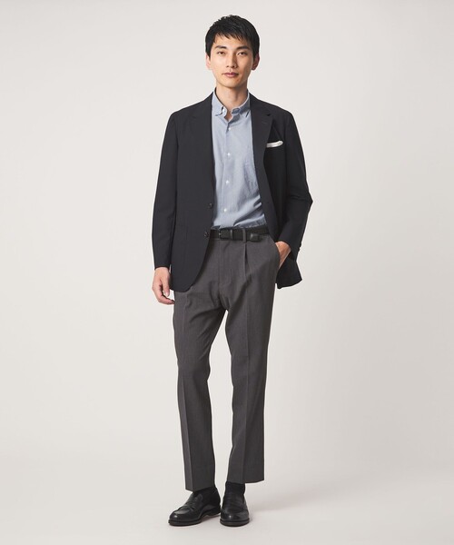 green label relaxing(グリーンレーベルリラクシング)の「ポリエステル ラッカン ギンガムチェック スタンダード スナップ ボタンダウン 半袖 シャツ -ストレッチ・イージーアイロン・吸水速乾-(ビジネスシャツ・メンズ・ダークブラウン/ネイビー/ケリーグリーン・M/S/XL/L)」の5枚目の写真
