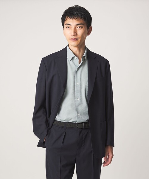 green label relaxing(グリーンレーベルリラクシング)の「ポリエステル ラッカン ギンガムチェック スタンダード スナップ ボタンダウン 半袖 シャツ -ストレッチ・イージーアイロン・吸水速乾-(ビジネスシャツ・メンズ・ダークブラウン/ネイビー/ケリーグリーン・M/S/XL/L)」の8枚目の写真