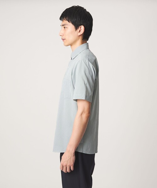 green label relaxing(グリーンレーベルリラクシング)の「ポリエステル ラッカン ギンガムチェック スタンダード スナップ ボタンダウン 半袖 シャツ -ストレッチ・イージーアイロン・吸水速乾-(ビジネスシャツ・メンズ・ダークブラウン/ネイビー/ケリーグリーン・M/S/XL/L)」の11枚目の写真