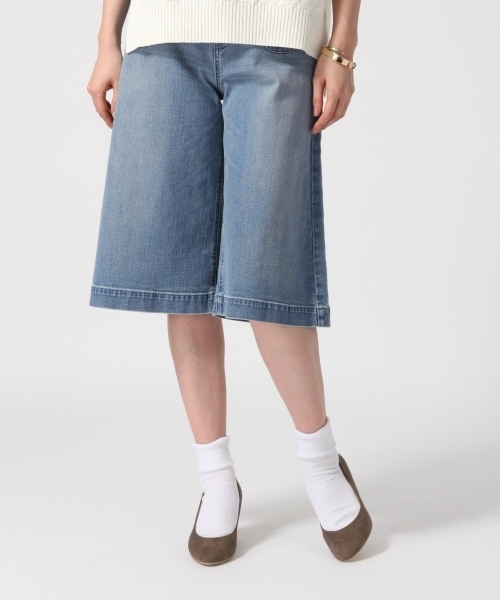 GLOBAL WORK（グローバルワーク）の「ＤＥＮＩＭガウチョパンツ/708420（その他パンツ・レディース・ネイビー/ライトブルー・MEDIUM/LARGE）」の2枚目の写真