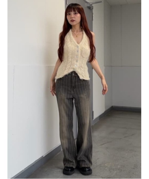 SLY（スライ）の「L/W STRIPE STRAIGHT PT ローウエストストライプ