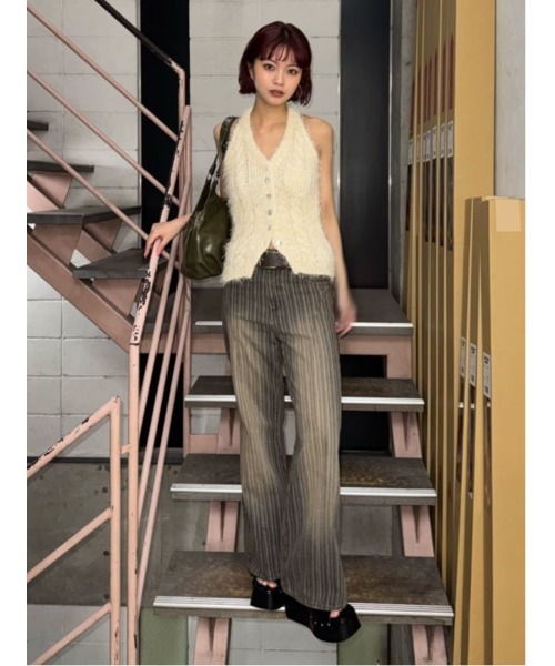 SLY（スライ）の「L/W STRIPE STRAIGHT PT ローウエストストライプ