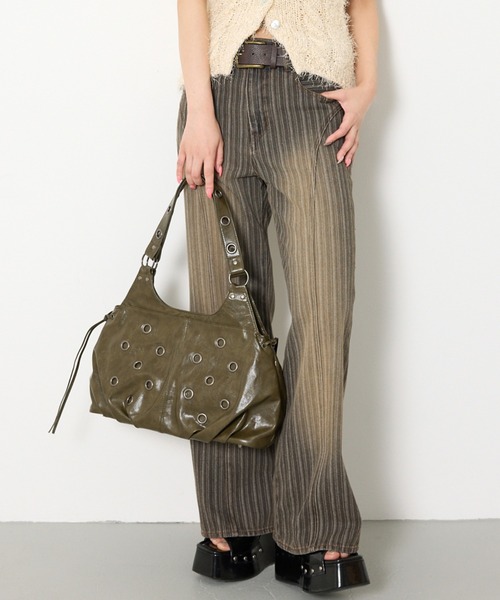 L/W STRIPE STRAIGHT PT ローウエストストライプストレートパンツ 夏服 