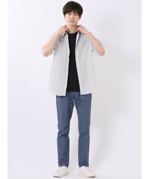 TAKA-Q(タカキュー)の「接触冷感 クロス ストレッチ + クール スリム テーパード 5ポケット パンツ ヘリンボン メンズ(チノパンツ・メンズ・ブルー/グレー系その他2/ベージュ・S/MEDIUM/LARGE/X-LARGE/2S/3L)」の12枚目の写真
