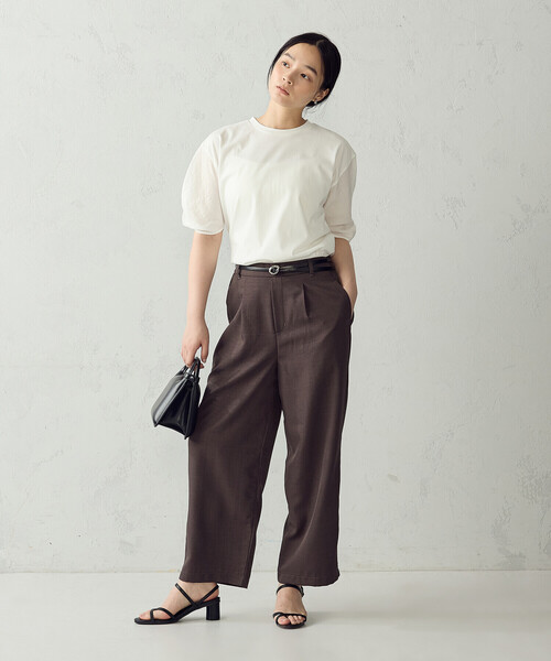COMME CA ISM(コムサイズム)の「スリーブデザイン カットソー(Tシャツ/カットソー・レディース・ブラック/ホワイト/モカ・MEDIUM/LARGE)」の4枚目の写真
