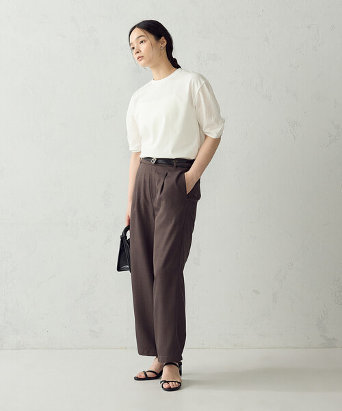 COMME CA ISM(コムサイズム)の「スリーブデザイン カットソー(Tシャツ/カットソー・レディース・ブラック/ホワイト/モカ・MEDIUM/LARGE)」の5枚目の写真