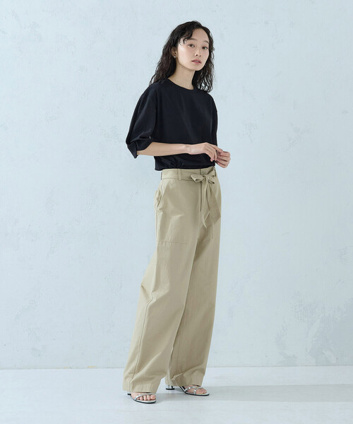 COMME CA ISM(コムサイズム)の「スリーブデザイン カットソー(Tシャツ/カットソー・レディース・ブラック/ホワイト/モカ・MEDIUM/LARGE)」の13枚目の写真