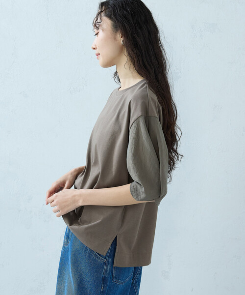 COMME CA ISM(コムサイズム)の「スリーブデザイン カットソー(Tシャツ/カットソー・レディース・ブラック/ホワイト/モカ・MEDIUM/LARGE)」の20枚目の写真