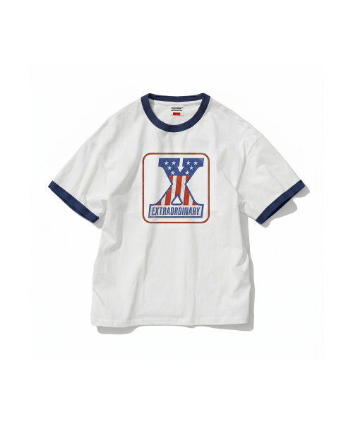 EXTRAORDINARY(エクストラオーディナリー)の「NUMBER x RINGER TEE OFF WHITE(Tシャツ/カットソー・メンズ・その他・MEDIUM/LARGE/X-LARGE/XX-LARGE)」の1枚目の写真