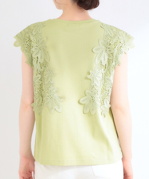 SHOO・LA・RUE(シューラルー)の「【S-LL/洗濯機可】女性らしさ溢れるモチーフレース スムースTシャツ(Tシャツ/カットソー・レディース・ライトグリーン/ホワイト/チャコールグレー・04/03/02/01)」の18枚目の写真
