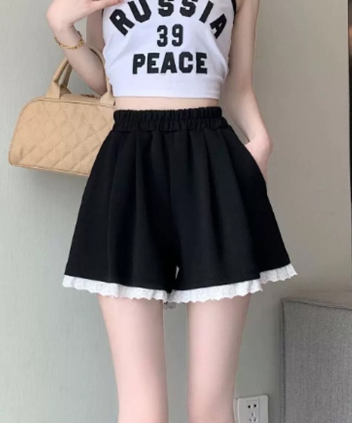Miniministore(ミニミニストア)の「レース裾ショートパンツ レディース韓国風ショーパン短パン(その他パンツ・レディース・グレー/ブラック・M/XL/S/L)」の1枚目の写真