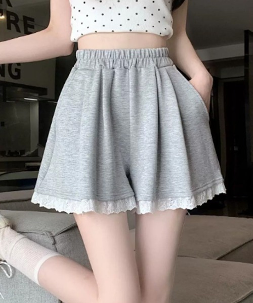 Miniministore(ミニミニストア)の「レース裾ショートパンツ レディース韓国風ショーパン短パン(その他パンツ・レディース・グレー/ブラック・M/XL/S/L)」の3枚目の写真
