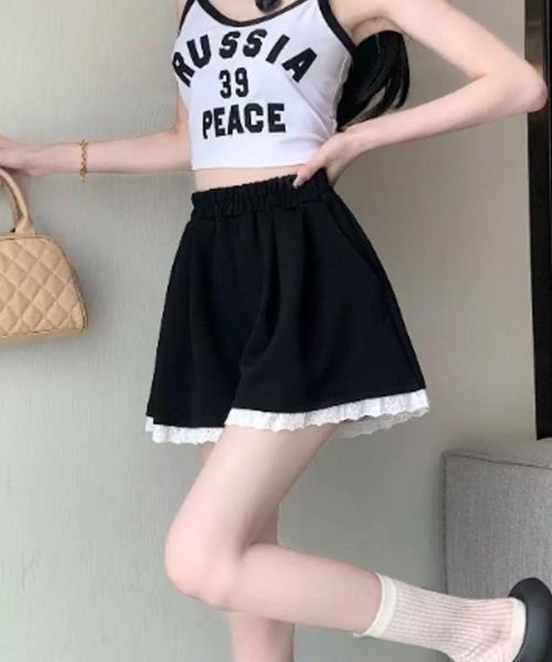 Miniministore(ミニミニストア)の「レース裾ショートパンツ レディース韓国風ショーパン短パン(その他パンツ・レディース・グレー/ブラック・M/XL/S/L)」の8枚目の写真