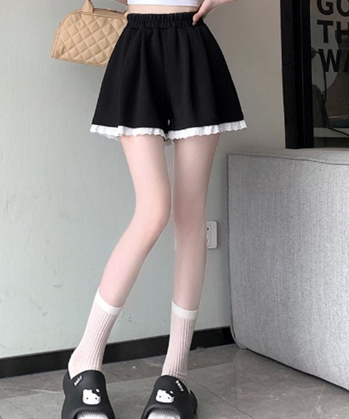 Miniministore(ミニミニストア)の「レース裾ショートパンツ レディース韓国風ショーパン短パン(その他パンツ・レディース・グレー/ブラック・M/XL/S/L)」の12枚目の写真