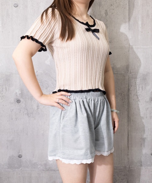 Miniministore(ミニミニストア)の「レース裾ショートパンツ レディース韓国風ショーパン短パン(その他パンツ・レディース・グレー/ブラック・M/XL/S/L)」の15枚目の写真