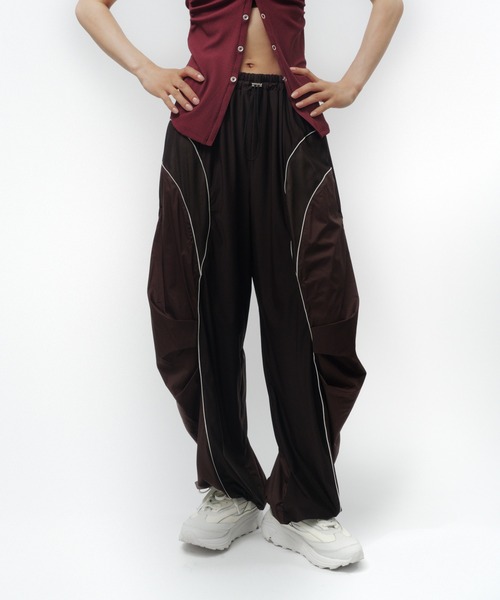 THINGS THAT MATTER（シングス ザット マター）の「MESH BLOCKING STRETCH EASY PANTS / メッシュ ブロッキング ストレッチ イージー パンツ（その他パンツ・レディース・ブラウン/ホワイト×ブラック・FREE）」の22枚目の写真