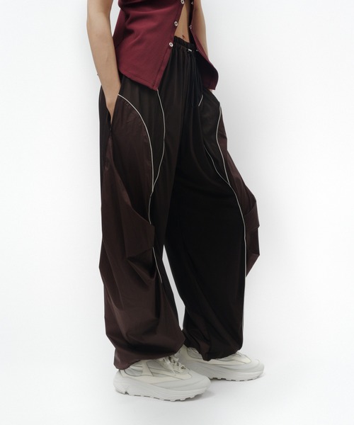 THINGS THAT MATTER（シングス ザット マター）の「MESH BLOCKING STRETCH EASY PANTS / メッシュ ブロッキング ストレッチ イージー パンツ（その他パンツ・レディース・ブラウン/ホワイト×ブラック・FREE）」の21枚目の写真