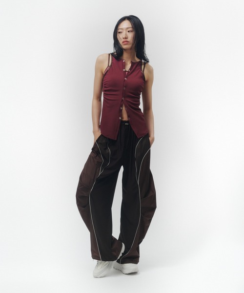 THINGS THAT MATTER（シングス ザット マター）の「MESH BLOCKING STRETCH EASY PANTS / メッシュ ブロッキング ストレッチ イージー パンツ（その他パンツ・レディース・ブラウン/ホワイト×ブラック・FREE）」の14枚目の写真