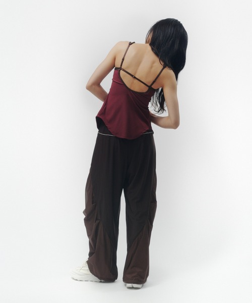 THINGS THAT MATTER（シングス ザット マター）の「MESH BLOCKING STRETCH EASY PANTS / メッシュ ブロッキング ストレッチ イージー パンツ（その他パンツ・レディース・ブラウン/ホワイト×ブラック・FREE）」の11枚目の写真