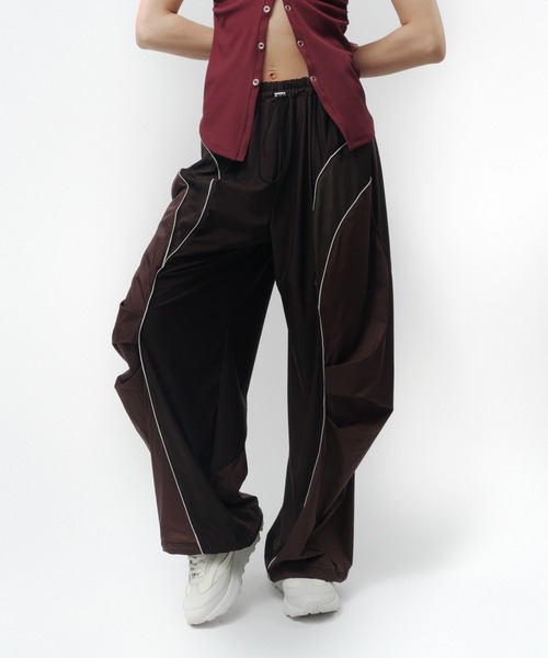 THINGS THAT MATTER（シングス ザット マター）の「MESH BLOCKING STRETCH EASY PANTS / メッシュ ブロッキング ストレッチ イージー パンツ（その他パンツ・レディース・ブラウン/ホワイト×ブラック・FREE）」の18枚目の写真