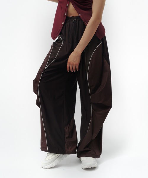 THINGS THAT MATTER（シングス ザット マター）の「MESH BLOCKING STRETCH EASY PANTS / メッシュ ブロッキング ストレッチ イージー パンツ（その他パンツ・レディース・ブラウン/ホワイト×ブラック・FREE）」の17枚目の写真