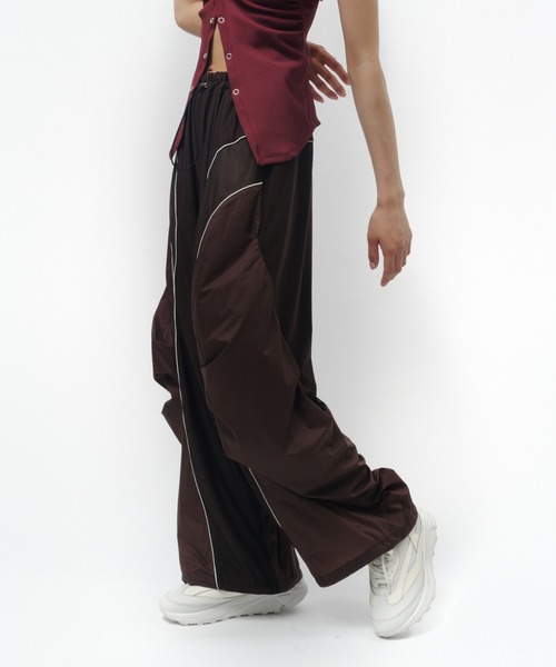 THINGS THAT MATTER（シングス ザット マター）の「MESH BLOCKING STRETCH EASY PANTS / メッシュ ブロッキング ストレッチ イージー パンツ（その他パンツ・レディース・ブラウン/ホワイト×ブラック・FREE）」の16枚目の写真