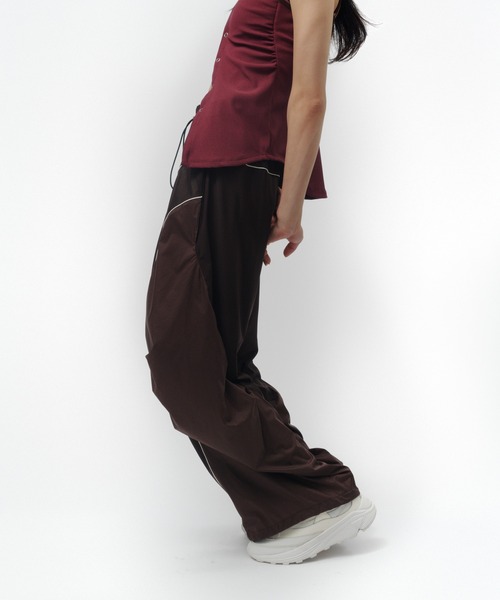 THINGS THAT MATTER（シングス ザット マター）の「MESH BLOCKING STRETCH EASY PANTS / メッシュ ブロッキング ストレッチ イージー パンツ（その他パンツ・レディース・ブラウン/ホワイト×ブラック・FREE）」の15枚目の写真