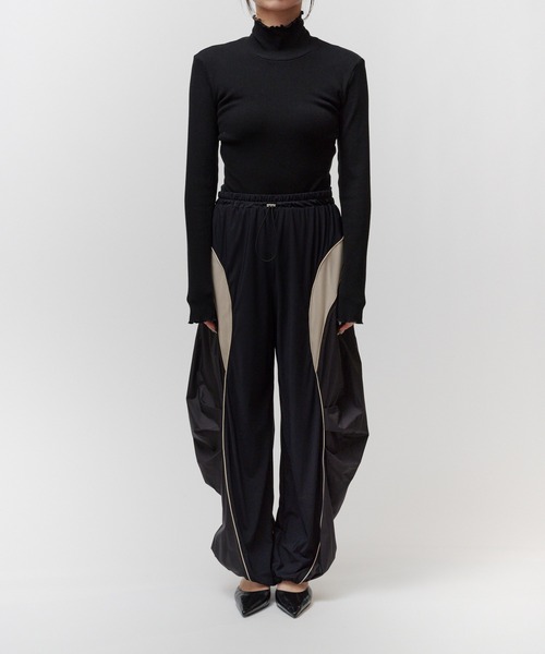 THINGS THAT MATTER（シングス ザット マター）の「MESH BLOCKING STRETCH EASY PANTS / メッシュ ブロッキング ストレッチ イージー パンツ（その他パンツ・レディース・ブラウン/ホワイト×ブラック・FREE）」の9枚目の写真
